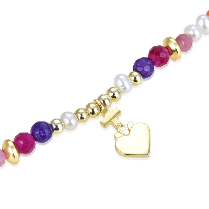 Bracelet - Nymox - Argent 925 - Plaqué Or Jaune 18 Carats - Cristal Multicolore - Taille Unique