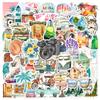 50PCS Outdoor Travel Scenery Sticker Graffiti Cell Phone Helmet Water Cup Car DIY Waterproof PVC Handbook Play Reward Stickers