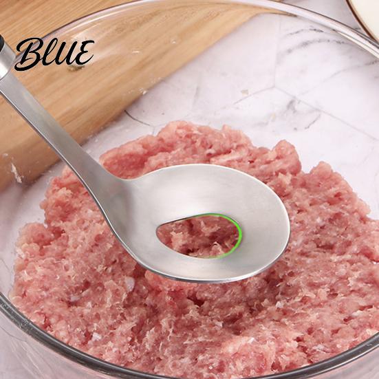Einfach zu greifender Fleischbällchenlöffel Edelstahl-Herstellerlöffel Rutschfest Ergonomisches Design mit langem Griff Fischbällchen Professionelles Fleischbällchen-Werkzeug für Bällchen