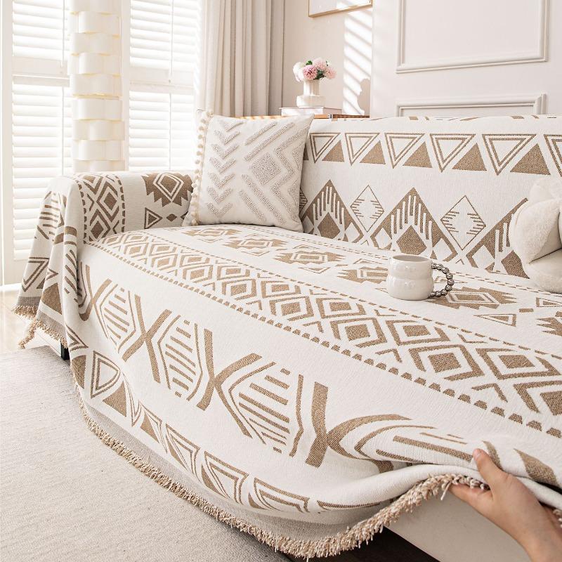 Sofa Cover Chenille Cover Geometric Art High Sense Four-season Sofa Towel Home Decoration Non-slip and Anti-grab