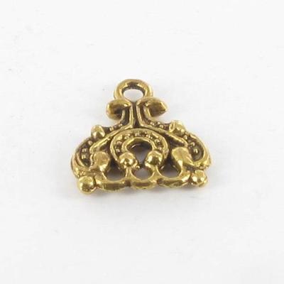 MégaCréa - Ornamented Golden 14mm Pendant Charm Divider (10 Pieces)