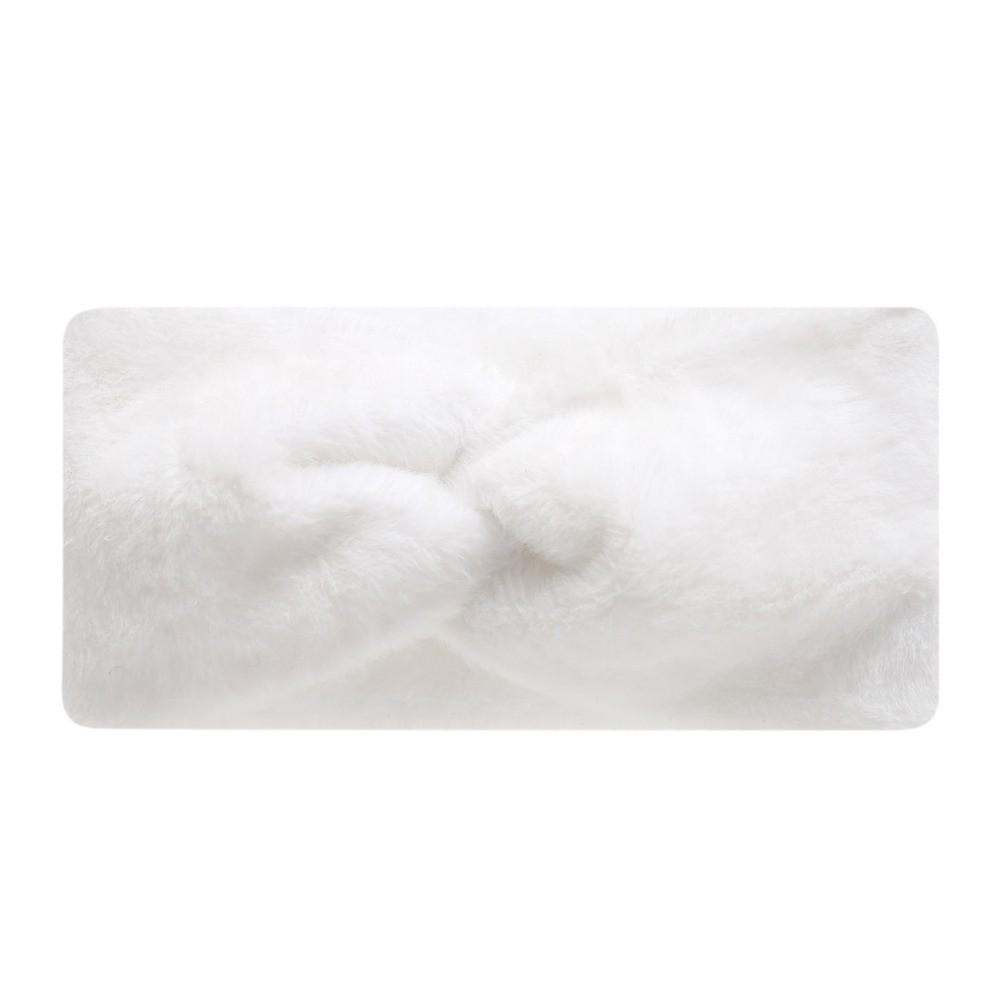 

Wide Turban Knotted Headband Plush Knitted Hairband New Cross Headbands Hair Accessories белый