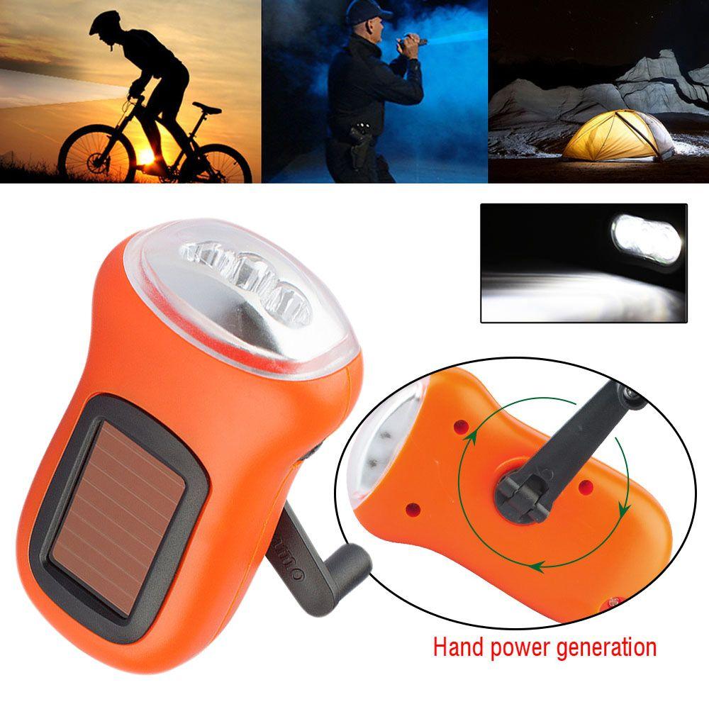 Mobile Solar Power Super Bright LED Torch Camping Light Hand Crank Flashlight Work Lamp