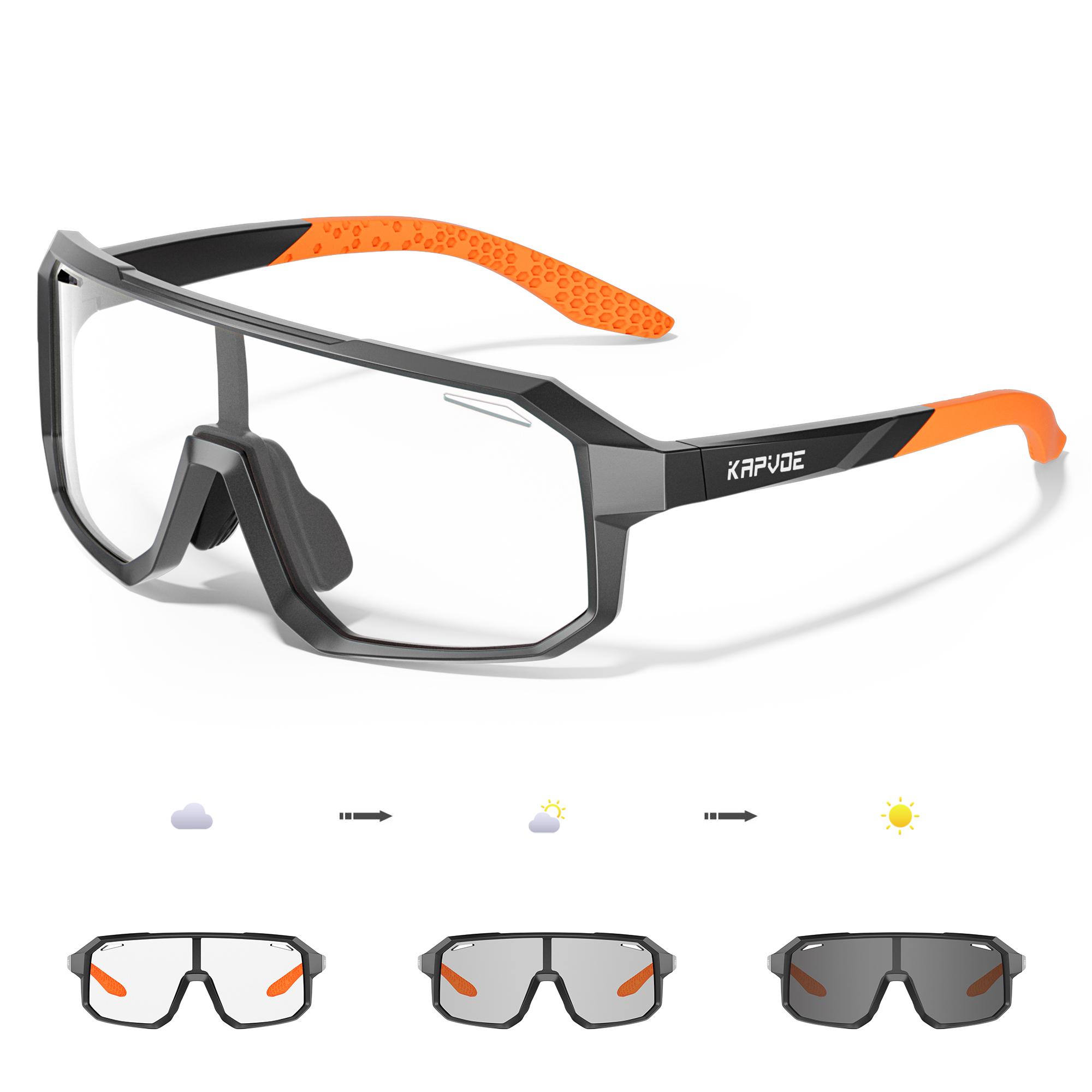 

KAPVOE Kids Cycling Glasses UV400 Photochromic Sunglasses for MTB Road Bike Outdoor Sports Running Eyewear No accessories