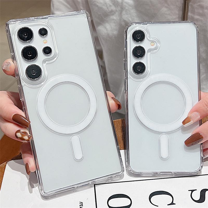 Acrylic Transparent Magnetic Phone Case for Samsung S25 Edge, Compatible with S25/S24/S23/A56/A15
