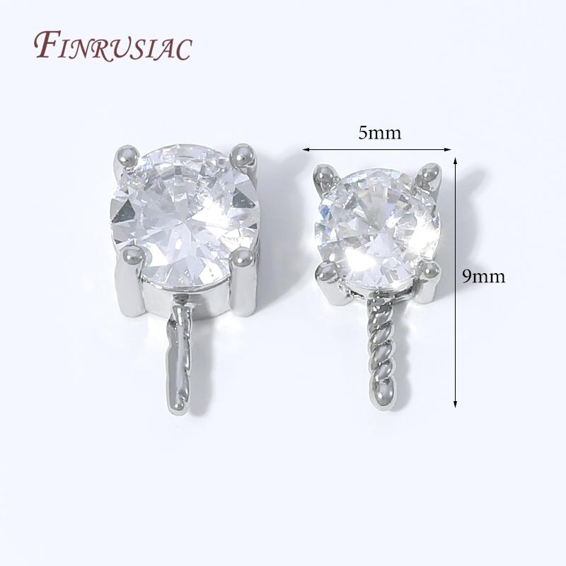 18K Gold Plated CZ Prong Set Pearl Connector,Zircon Inlaid Pearl Mounting Accessories,DIY Necklace Bracelet Jewelry Making
