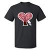 Funny Graphic T Shirts Love Tree Vintage Look Valentines Day Cotton Tree Top