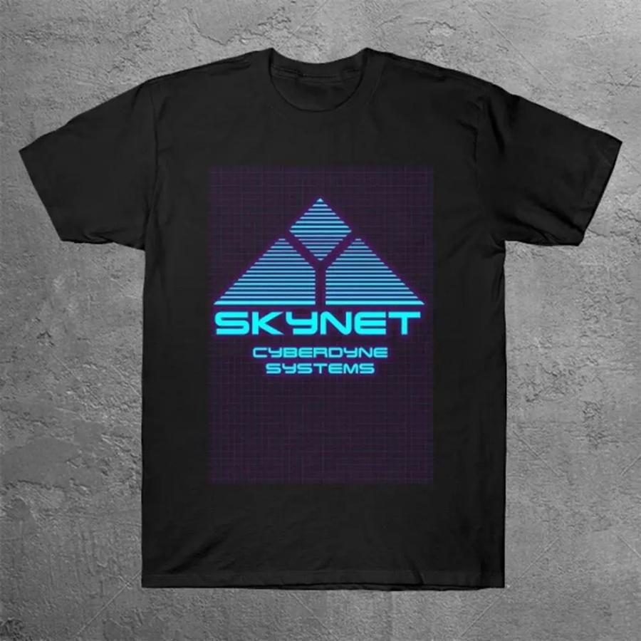Terminator Skynet 80S Neon T-Shirt Men Summer 100 Cotton T-Shirts - Men s Summer Cotton Graphic Tee S разноцветный