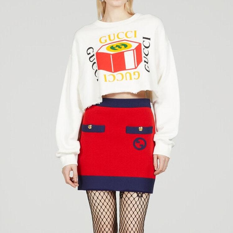 Gucci Sweatshirts Women's White Crew Neck Moderate 748286-XJFNH-9095