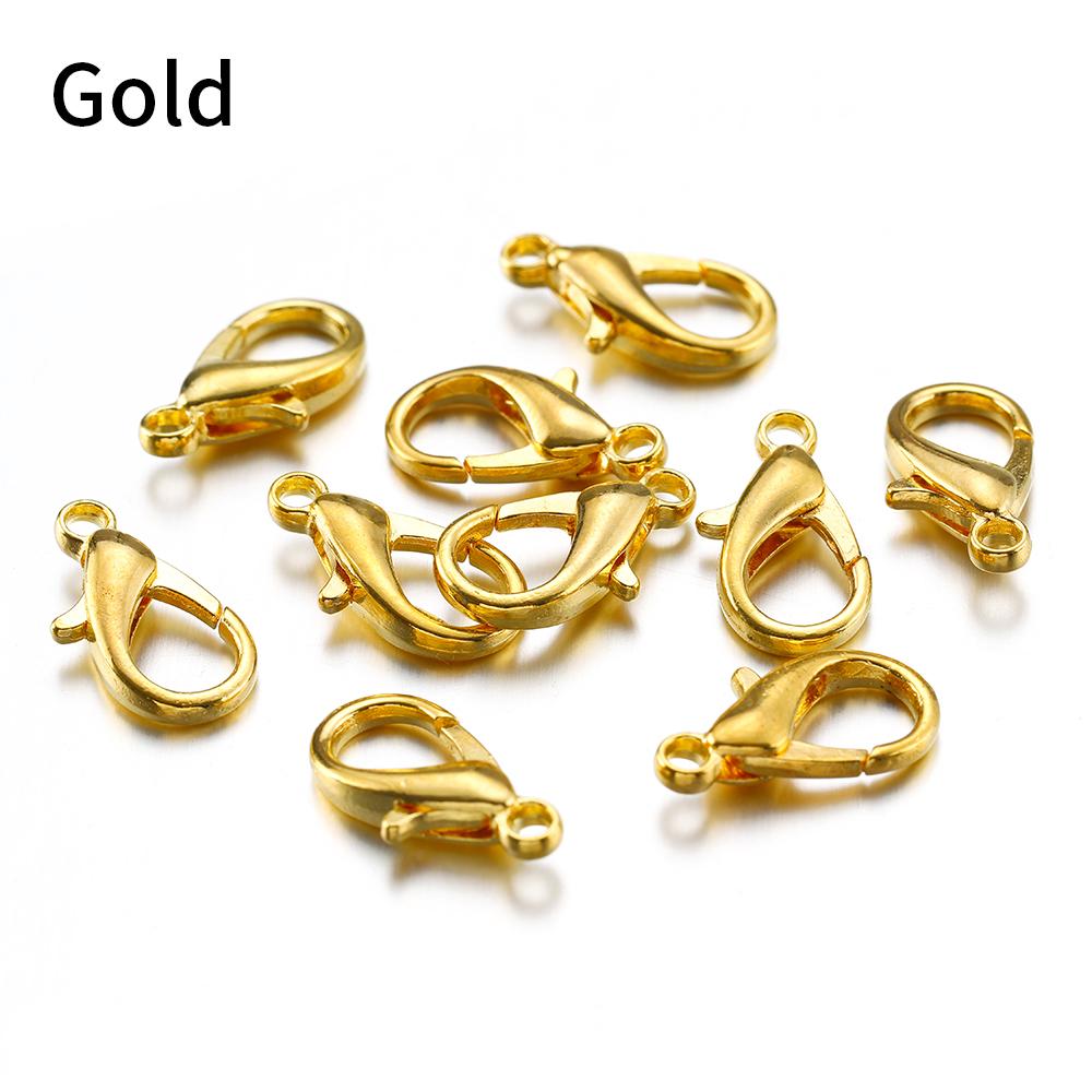 100pcs 10-18mm Carabiner Clasps for Jewelry Making Components DIY Lobster Clasp Bracelet Necklace Hooks Chain Closure Keychain