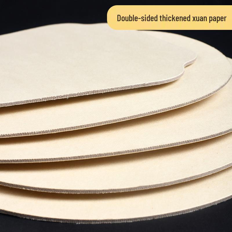 Thickened Double-Sided DIY Round Fan with Blank White Xuan Paper for Hand-Painting