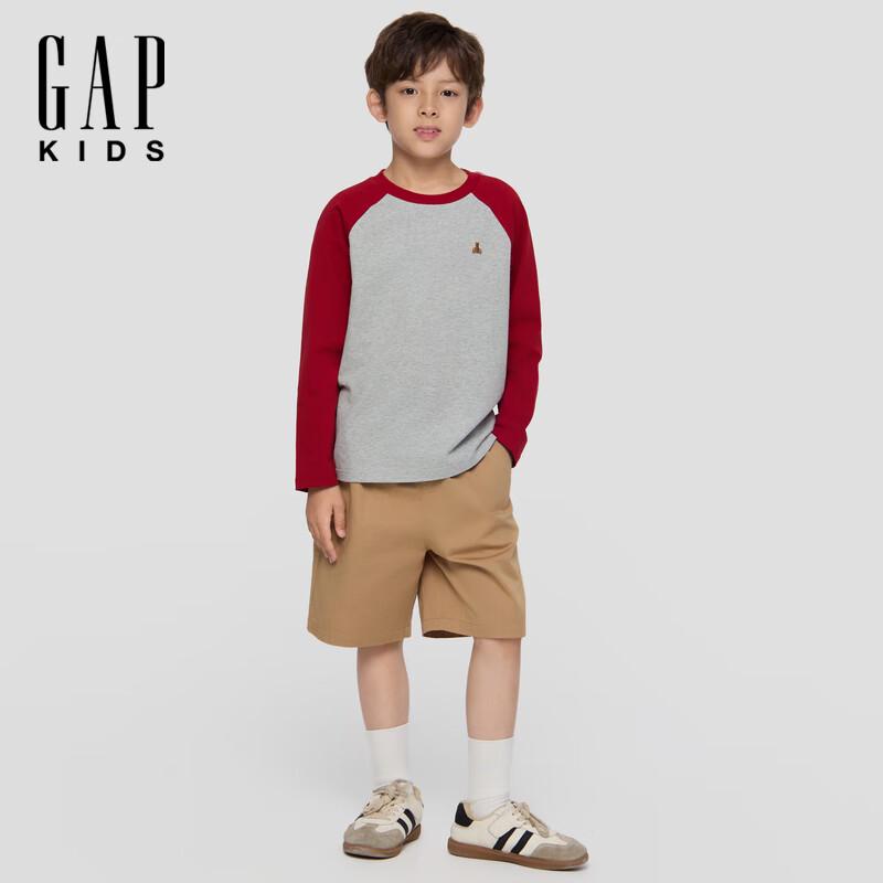 Gap Boys  Bear Embroidered Loose Fit Long Sleeve T-Shirt 120/60