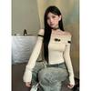 Sweet Spicy Girl One-Shoulder Knitted Top - Autumn/Winter Long Sleeve Off-Shoulder Sweater