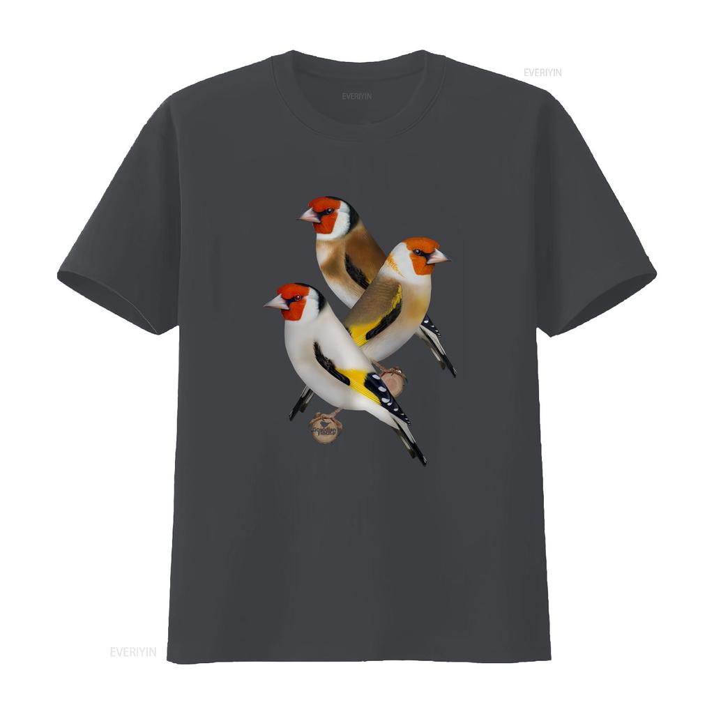 European Goldfinch and Other Native Finches Vintage Washed Stylish Fashion Graphic Unisex Top For Everyday Wear Breathable