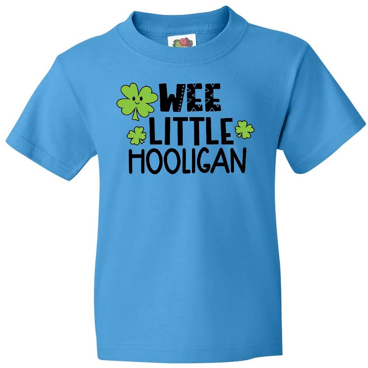 Inktastic St. Patrick s Day Wee Little Hooligan With Clovers Youth kids boys T-Shirt Saint 100