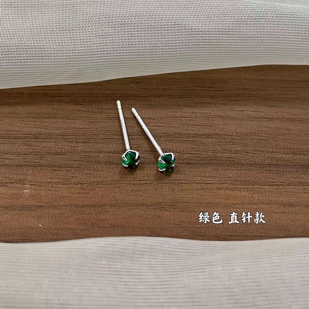 Color Zircon Huazi Earrings Super Flash Dopamine 925 Earrings 2025 New Popular High-end Ear