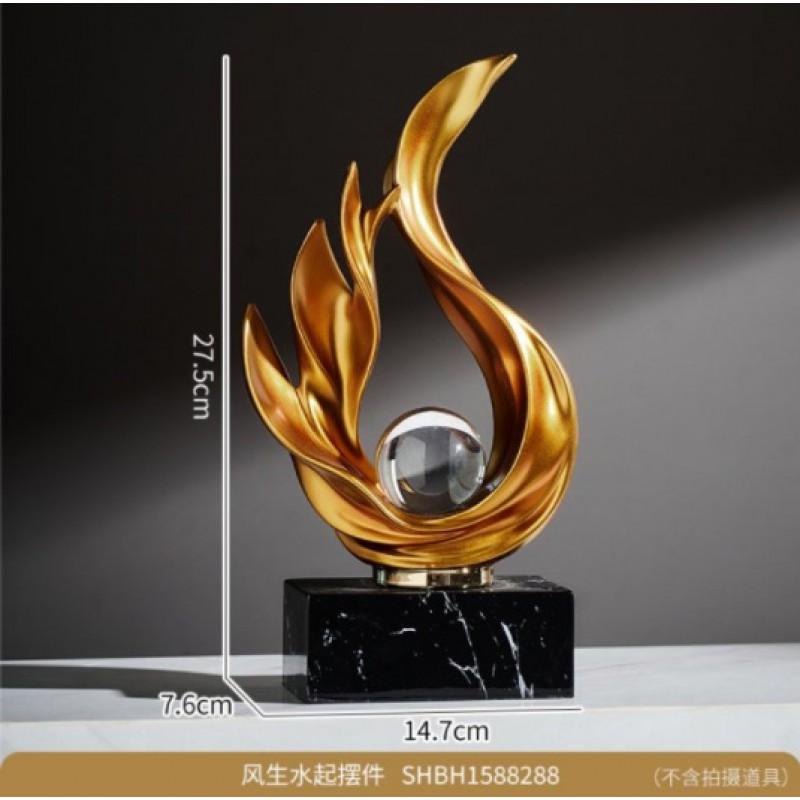 Abstract Flame Art Resin Sculpture Decor Living Room Office Study Entryway TV Cabinet Modern Home Decoration