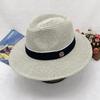 Spring and Summer Panama Straw Sunshade Top Hat for Men and Women, Beach and Jazz Style