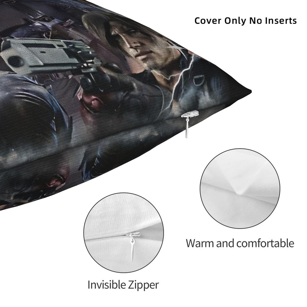 Leon Kennedy Girl Dinner Resident Evil Pillow Cover Morden Pillow Case For Sofa Bedroom Home Decor Soft Pillowcases Gift Idea