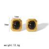 Nouveaux Produits Déclaration Pierre Naturelle Boucles d'Oreilles Œil de Tigre Imperméables Acier Inoxydable Plaqué Or Boucles d'Oreilles Clous Perle pour Femmes