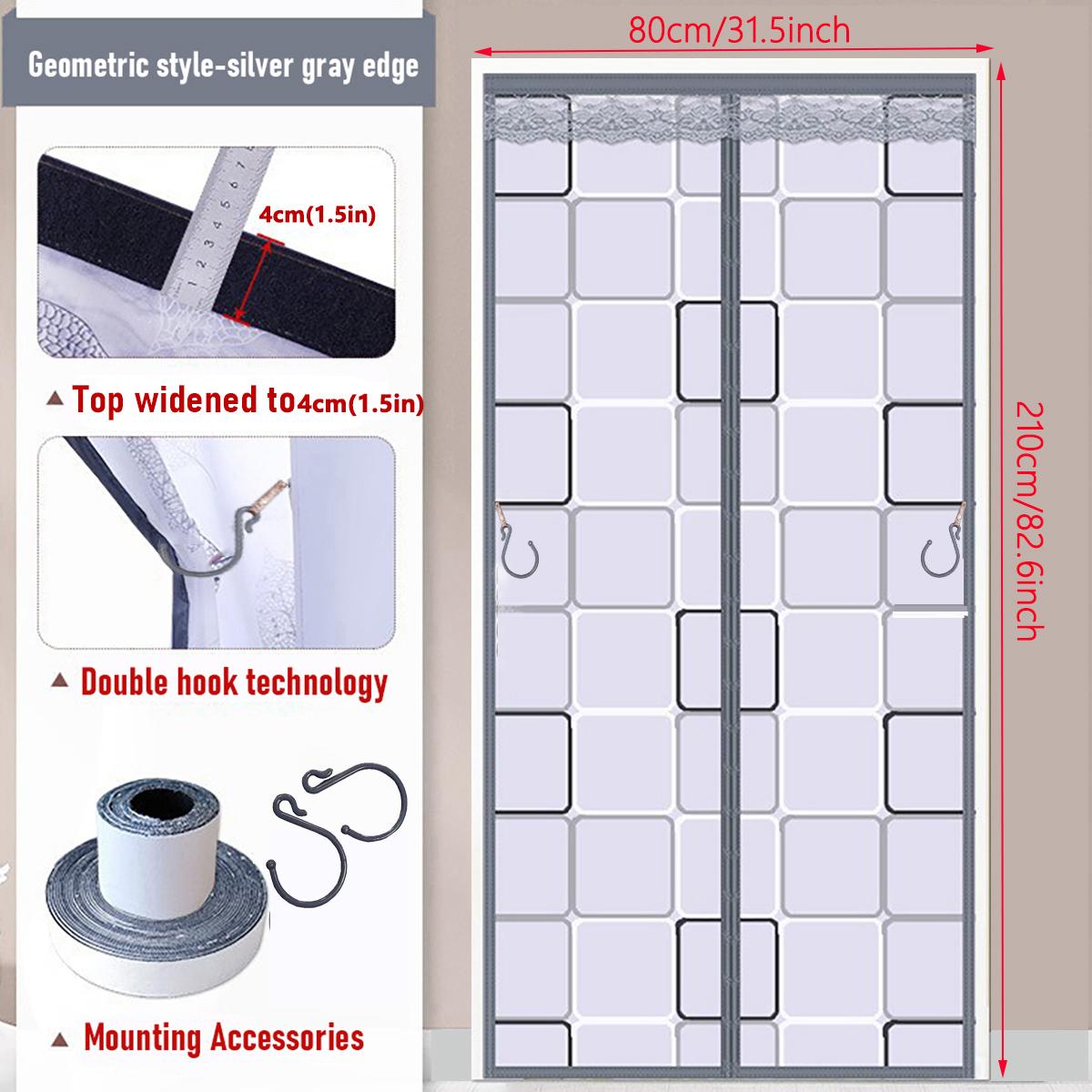 

Занавеска на дверь для кондиционирования воздуха, противохолодная, теплоизоляция, магнитная защита от комаров, для комнаты, для кухни, зала, самопоглощающая дверная занавеска W 80cm x H 210cm серый