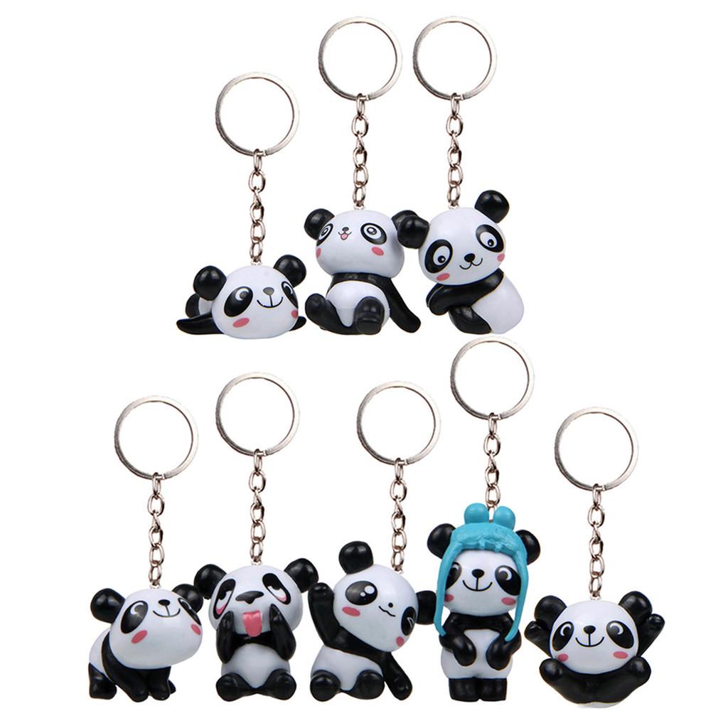Set Panda Keychain With Creative Animal Shape For Collectors And Gifts Office