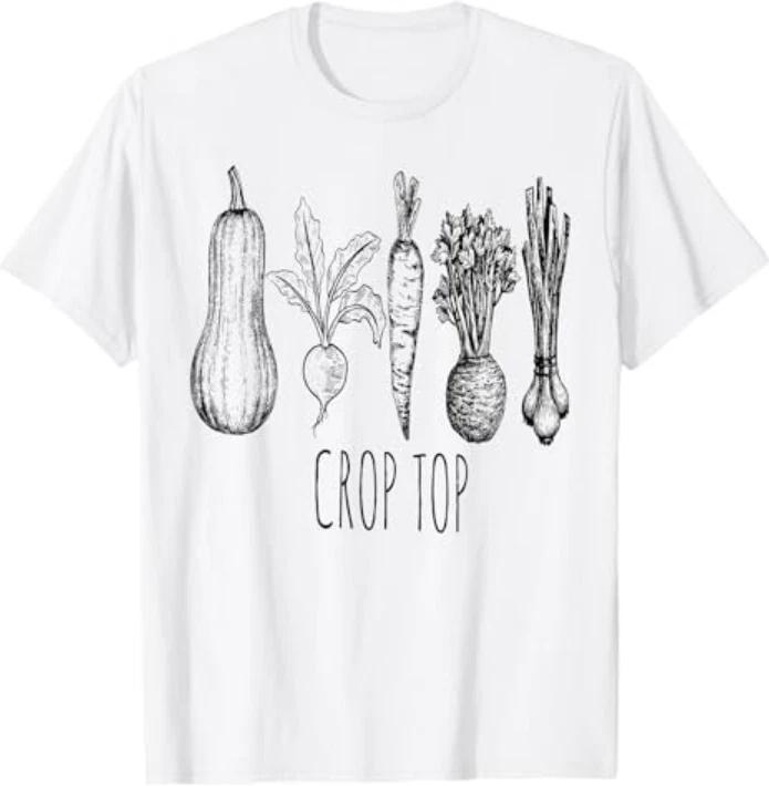 Crop Top Funny Gardening Pun Vegetable Art TShirt S