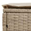 Garden Footstool Beige and Cream 80 x 38 x 42 cm PE Rattan
