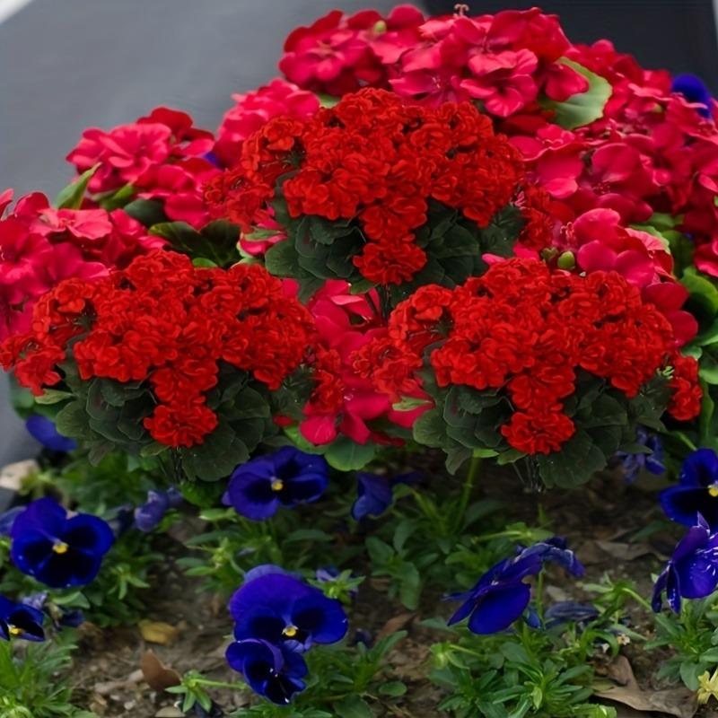 1PC Symulacja Begonia Fałszywy Kwiat Dom Salon Geranium Jedwabny Kwiat
