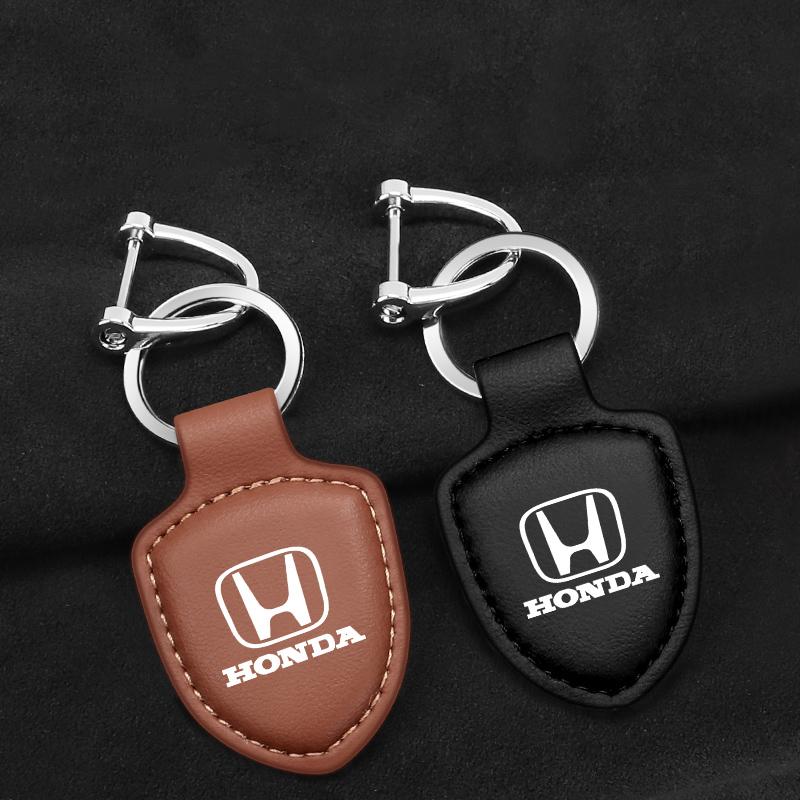 PU Leather Car Keychain Key Decoration Ring Anti-Loss Pendants For Honda Civic Accord Fit City Vezel CR-V Odyssey Pilot Jazz HRVOW3