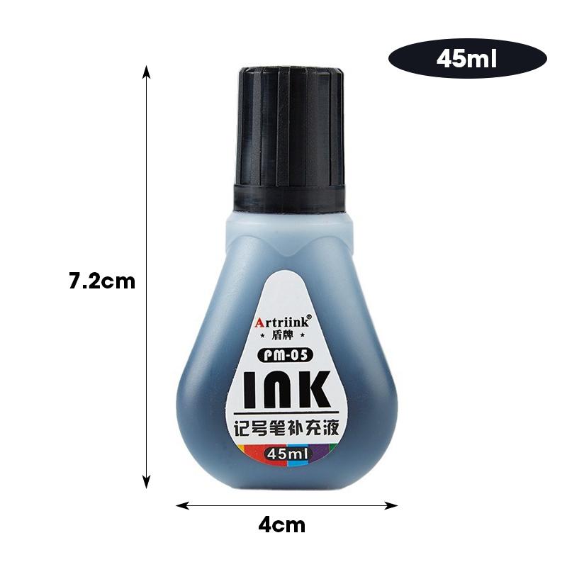 45ml Box of Permanent Markers Ink Quick-Drying Waterproof Black Red Blue Colors Oil-Based Filler Liquid for Pens