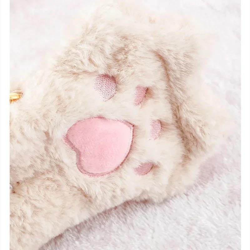 1PCS Plush Cat Claw Pencil Case Wallet Student Large Capacity Stationery Bag Pencil Bag Japanese Style Stationery Bag Study Supplies