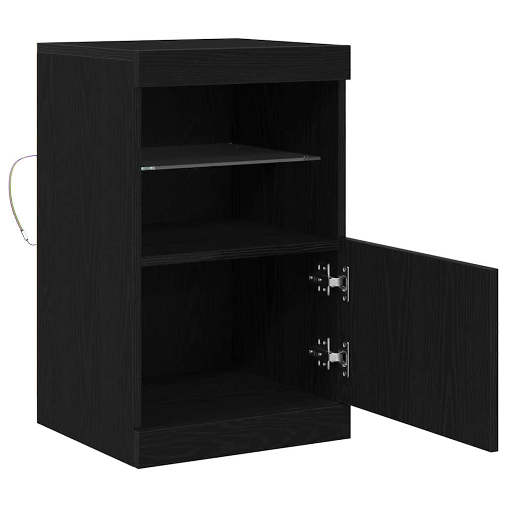LED Sideboard in Black Oak Look 41 x 37 x 67 cm
