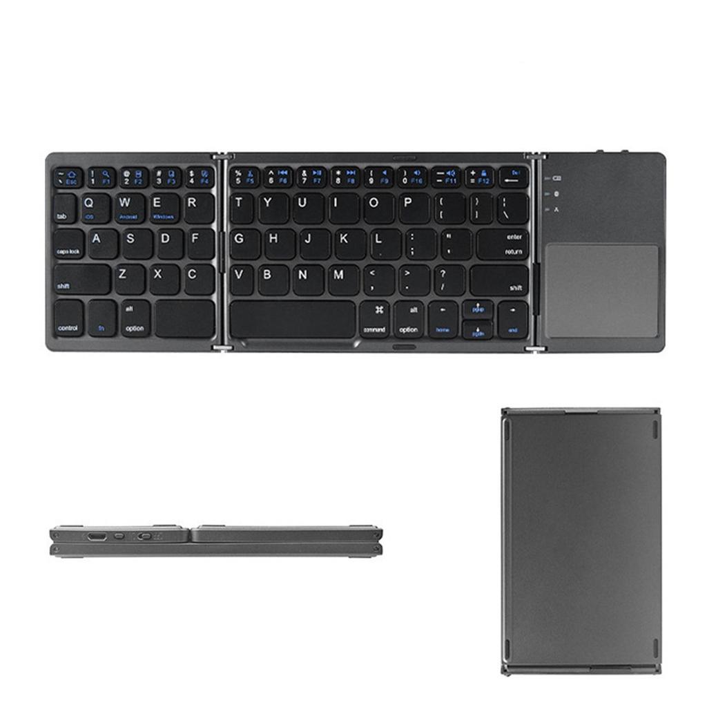 Three-system compatible with touchpad keyboard ultra-thin three-fold portable home office keyboard