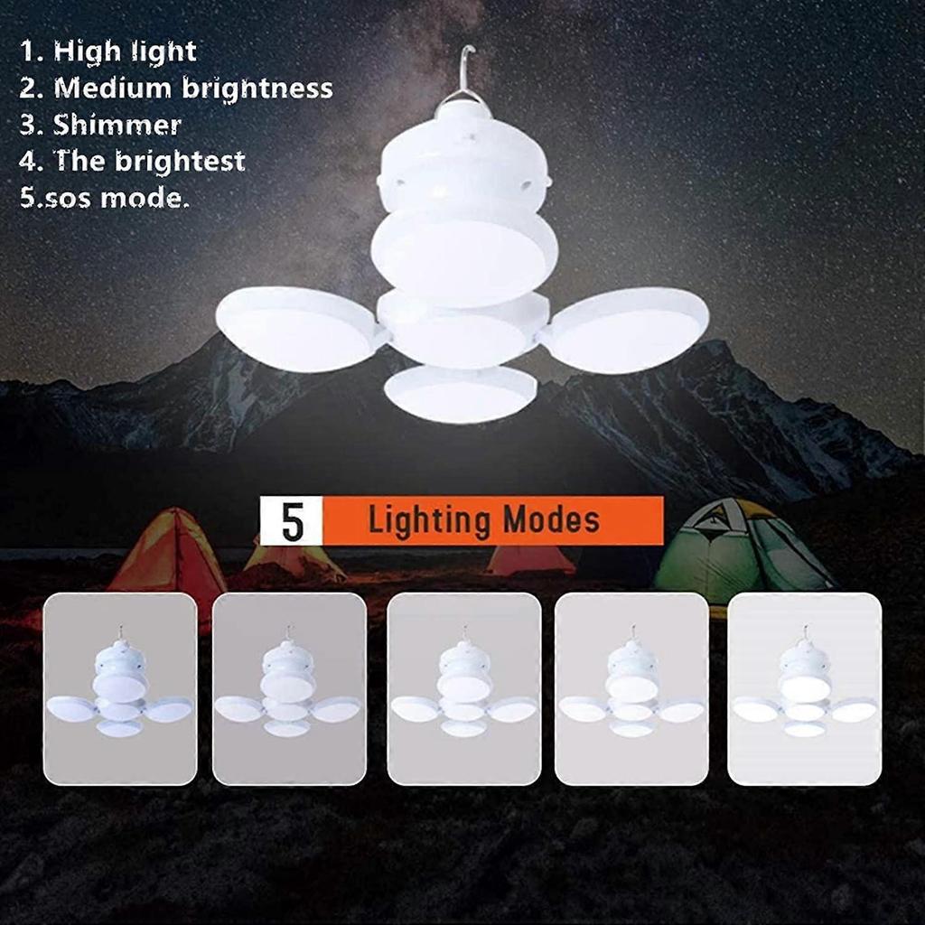 LED Folding Football Bulbs,Solar Camping Light with LED Lantern Hanging Hook,Portable Tent Lamp Rechargeable EU plug