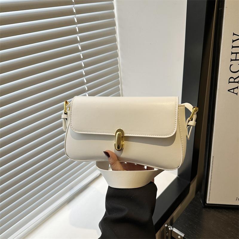 Niche Solid Color Underarm Bag New Fashion Simple Casual Versatile Portable Shoulder Bag