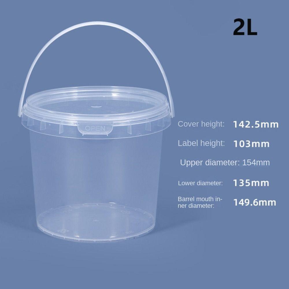 Food Buckets Plastic Bucket Container Clear Sealing Packaging Case Useful Storage Pail