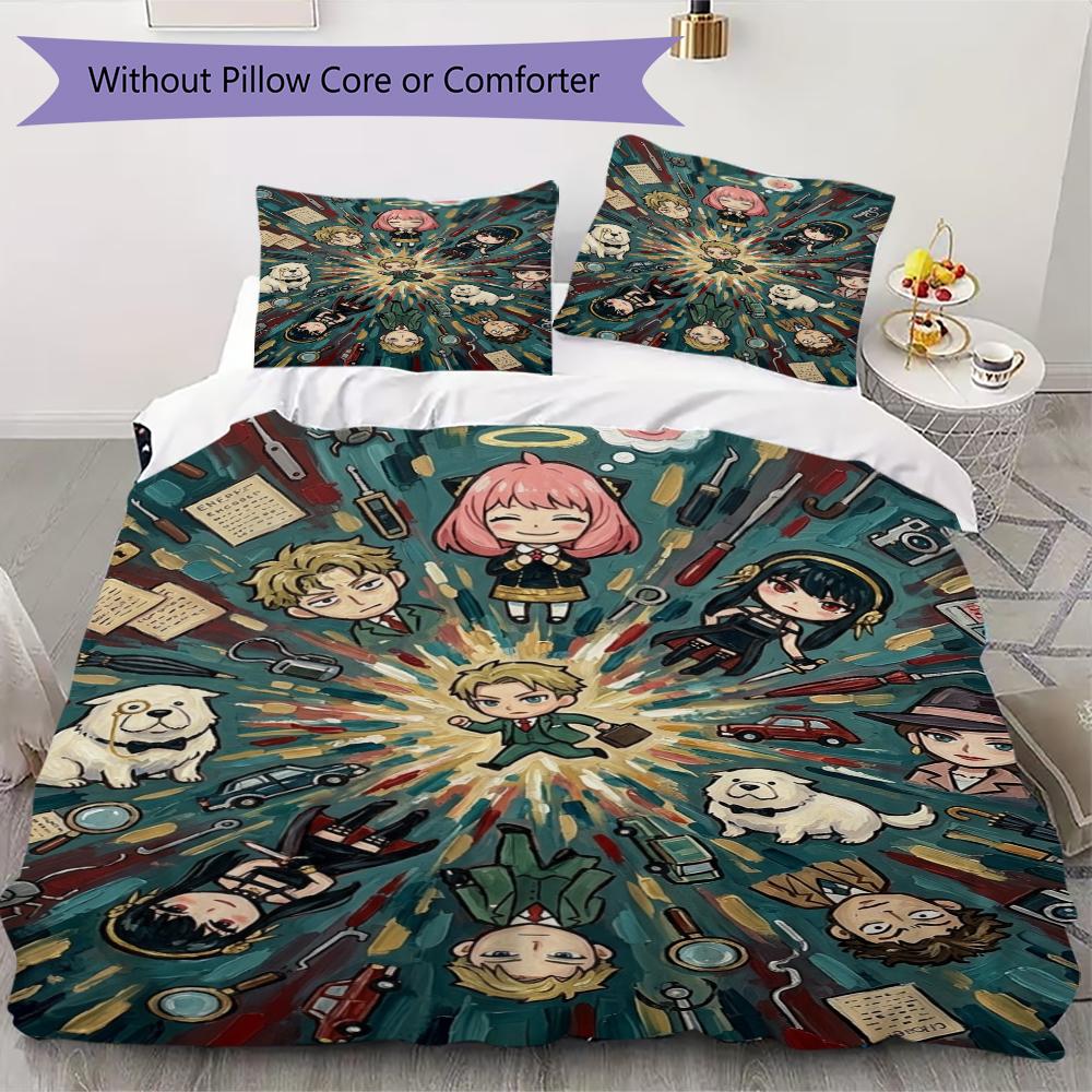

SPY×FAMILY Pattern Bedding uilt Set uilt Cover Pillowcase Home Decoration Birthday Gift (1 * duvet cover + 2 * pillowcase without core) 135x200cm