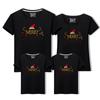 High-End Pure Cotton Family Christmas T-Shirt Set - Mother & Daughter Matching Short Sleeves for Families of Three or Four