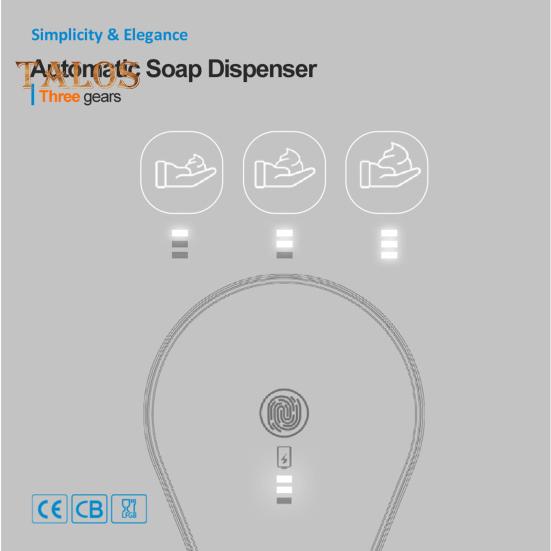 Automatický dávkovač mydla s RGB svetlom Bezdotyková prevádzka 3-stupňové penenie Infračervený indukčný Typ-C nabíjanie Pumpa na penové mydlo