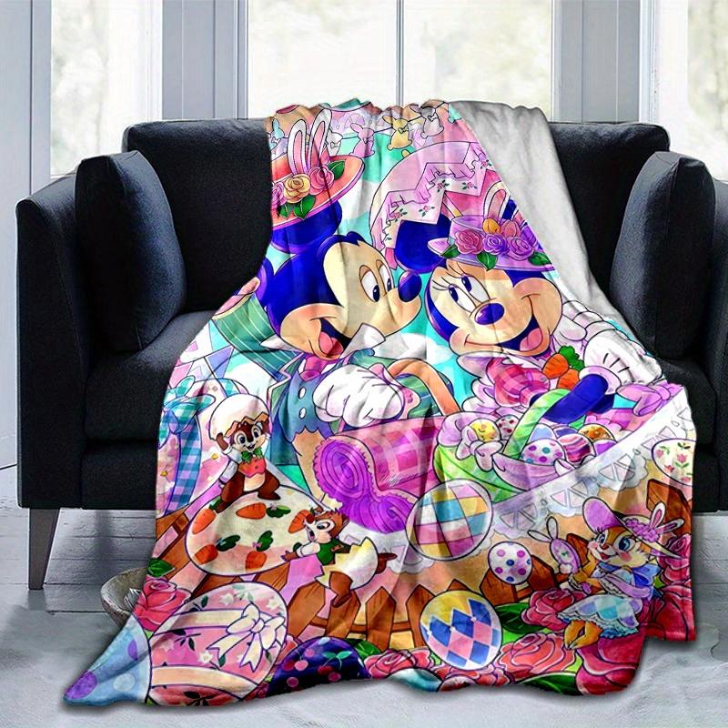 1pc, Mickey and Minnie (7) Home Decor Blanket: A Cozy Flannel Throw for Bedroom, Living Room, Travel, Camping, Car, Beach, Office Naps, Perfect Gift f