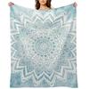 MANDALA SAVANAH HELLBLAU Überwurfdecke warm für den Winter Dünne Bettplaid Luxus Überwurfdecken