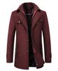Men's Double Collar Woolen Coat for Autumn and Winter