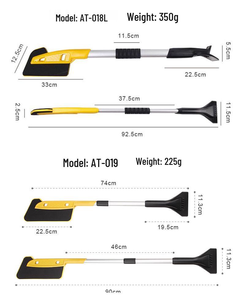 Retractable 2-in-1 Car Snow Shovel & Paint-Safe, Wear-Resistant EVA Brush