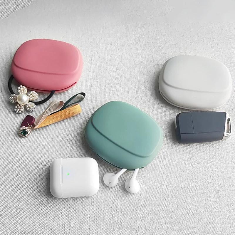 Bolsa de Almacenamiento para Auriculares con Cable de Silicona Simple Portátil Monedero Organizador de Cables de Datos