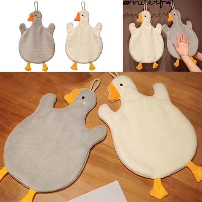 Kitchen Towel Cartoon Duck Goose Hand Towel Thickened Highly Absorbent Wipe Hanging Towels Bathroom Supplies Home Decoration
