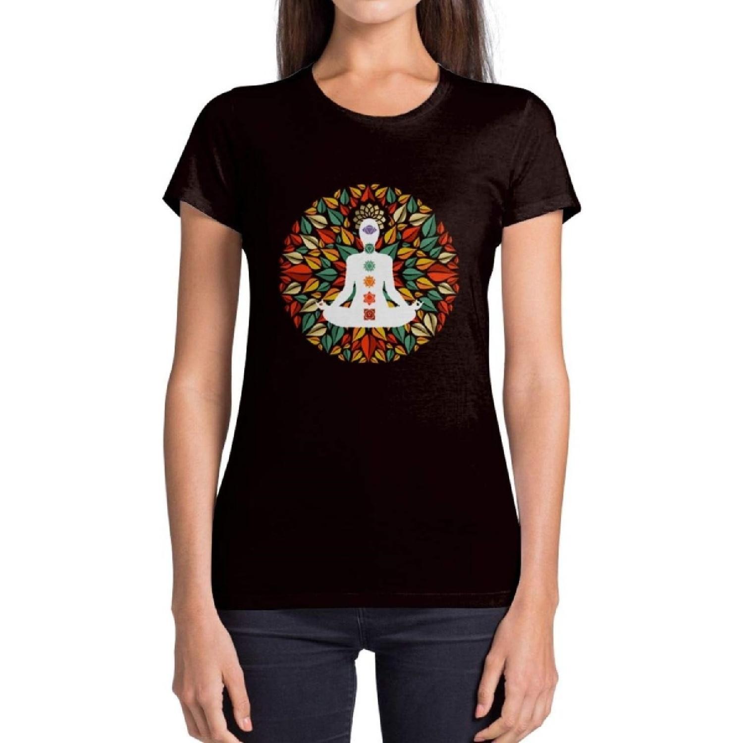Chakra Petal Mandala Yoga Meditation Women s T-Shirt, Black, Small XXXXXL разноцветный