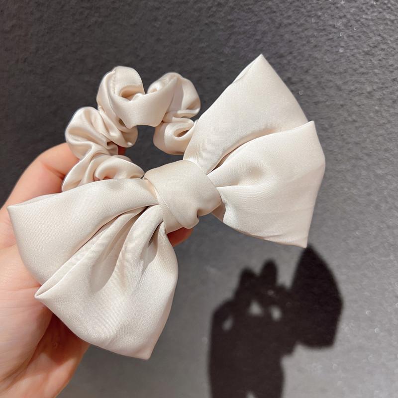Vintage French Large Hair Bow Ties Claws Elegant Solid Color Big Bow Hair Clip Satin Butterfly Bow Hairpin Girl Hair Accessories