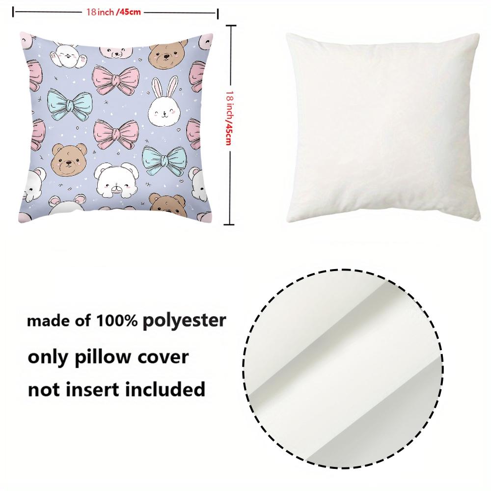 1 Pieces Cute Animal Bow Pattern Decorative Cushion Pillow Polyester pillowcase, sofa decorative cushion cov Headboard Pillow