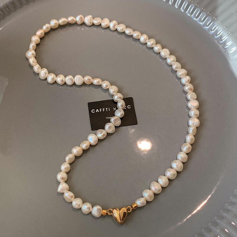 Natural irregular baroque special-shaped freshwater pearl necklace women's light luxury collarbone chain necklace